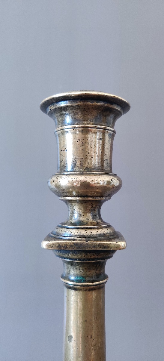 Early Modern Bronze Candlestick, "roman-style" Model, Late 16th Century,-photo-4