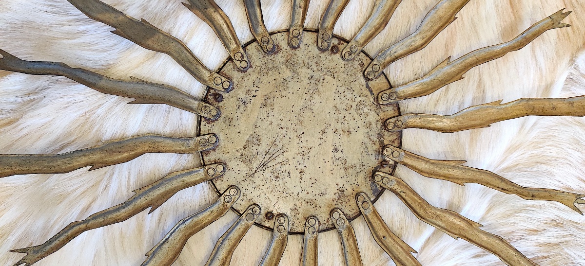 Vintage "soleil" Mirror In Gilded Bronze, From The 1950s/1960s.-photo-6