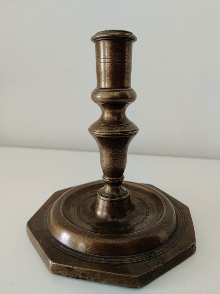Rare Haute Epoque XVIIth Century Candlestick-photo-3