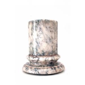 Socle /Présentoir en forme de colonne , albâtre , XIXème .