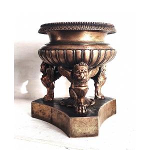 Small Antique-style Bronze Tripod Cup, From The Empire Period, Very Early 19th Century.