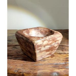 Petit mortier de table en marbre " Rouge de Vérone" , Italie , XIXème