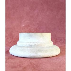 Round White Marble Base / Display Stand, 19th Century.