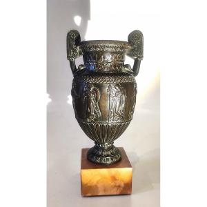 Vase cratère dit "de Sôsibios ", d'après l'antique , bronze , Grand Tour , époque XIXème
