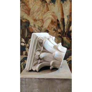 Large, Classic Canopy Made Of Carved White Marble, 19th Century
