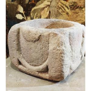 High Middle Ages Tithe Stone, Southern France, 16th Century.