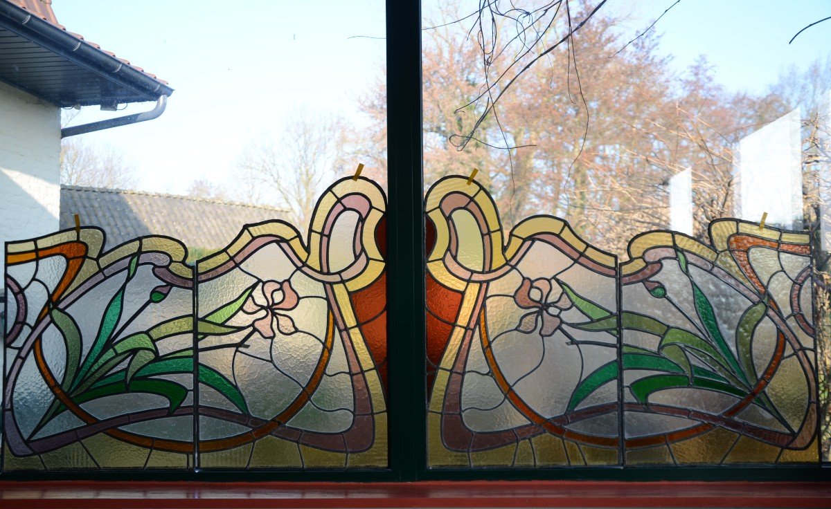 Stained Glass. Art Nouveau.-photo-2