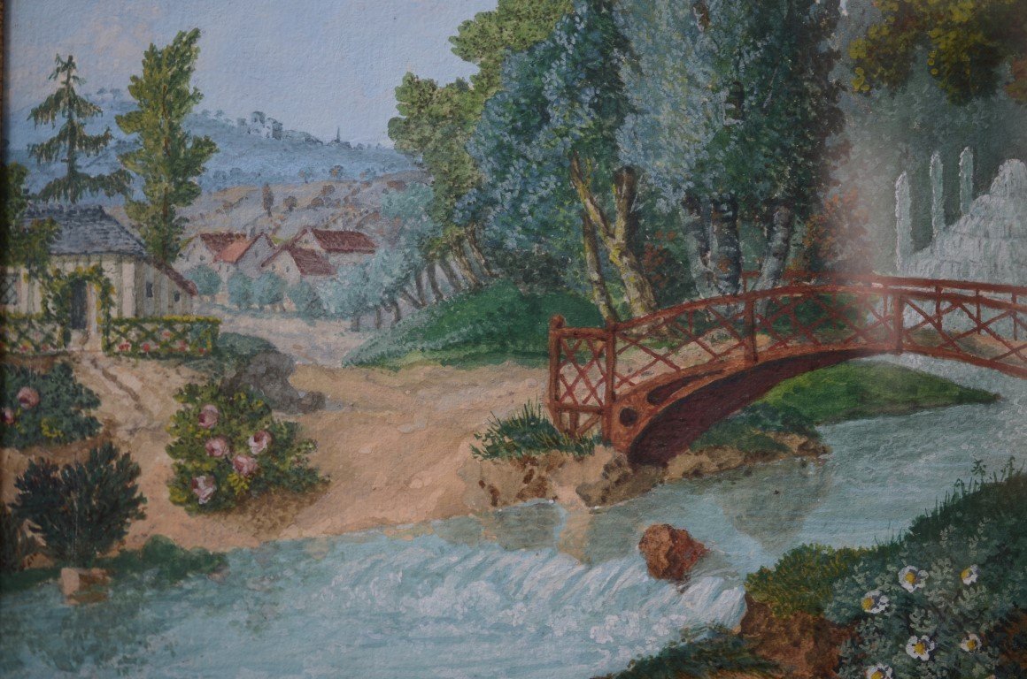 Louis Lesueur: aquarelle. Dix-huitième siècle.-photo-2