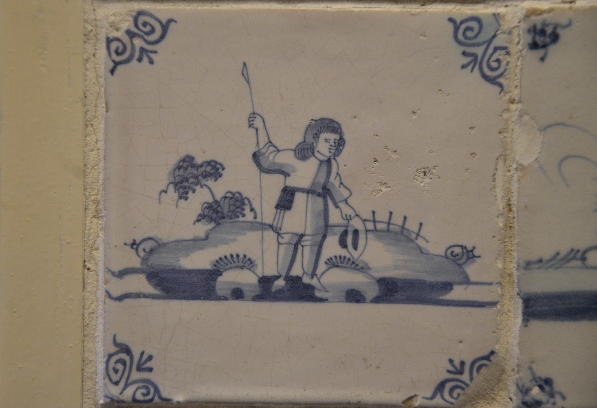Quatre carreaux . Lille. Dix-huitième siècle.-photo-2