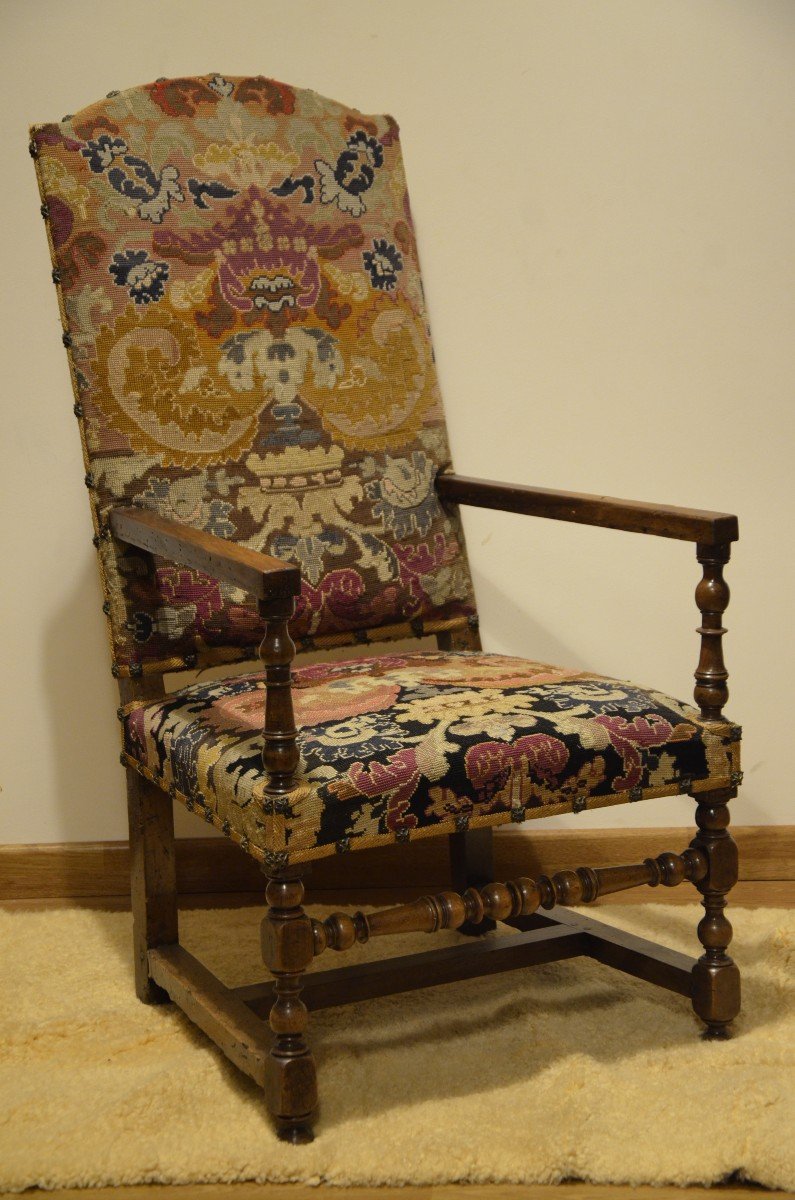Louis XIV Period High-backed Armchair.