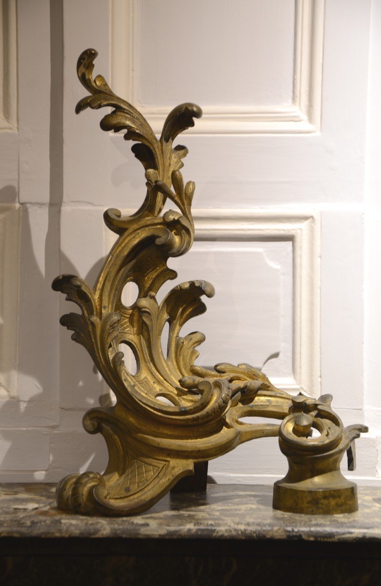 Louis XV Style Fire Bar In Bronze.-photo-2