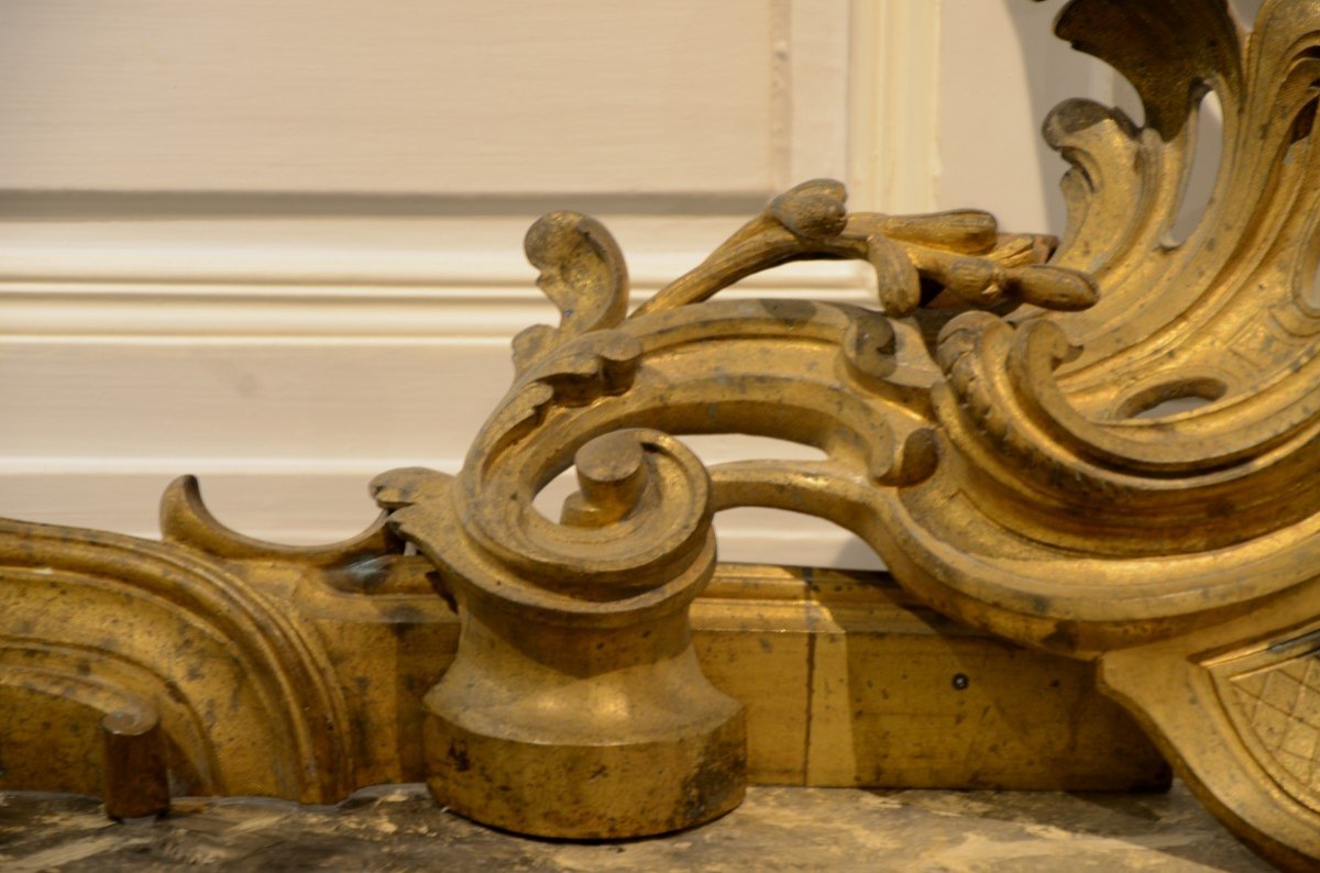 Louis XV Style Fire Bar In Bronze.-photo-3