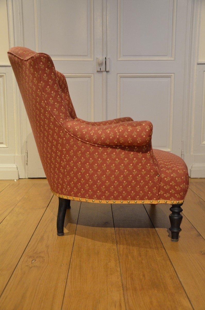 Fauteuil crapaud d'époque Napoléon III.-photo-4