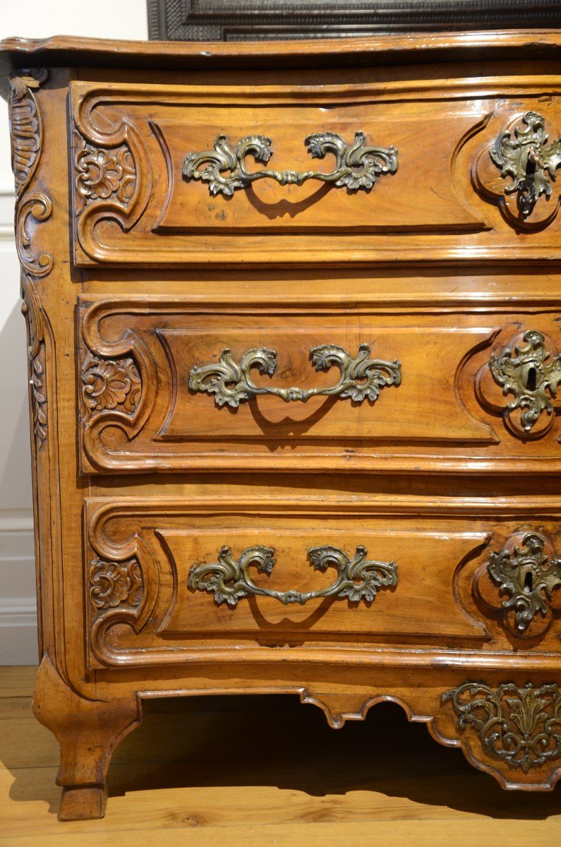Curved Chest Of Drawers From The Louis XV Period.-photo-5