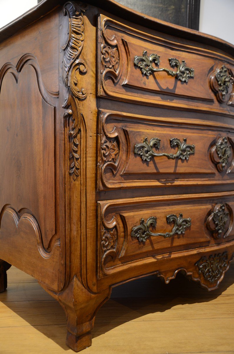 Curved Chest Of Drawers From The Louis XV Period.-photo-7