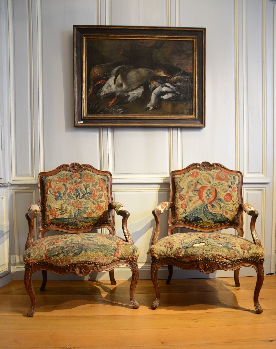 Paire de dos plats d'époque Louis XV.-photo-8