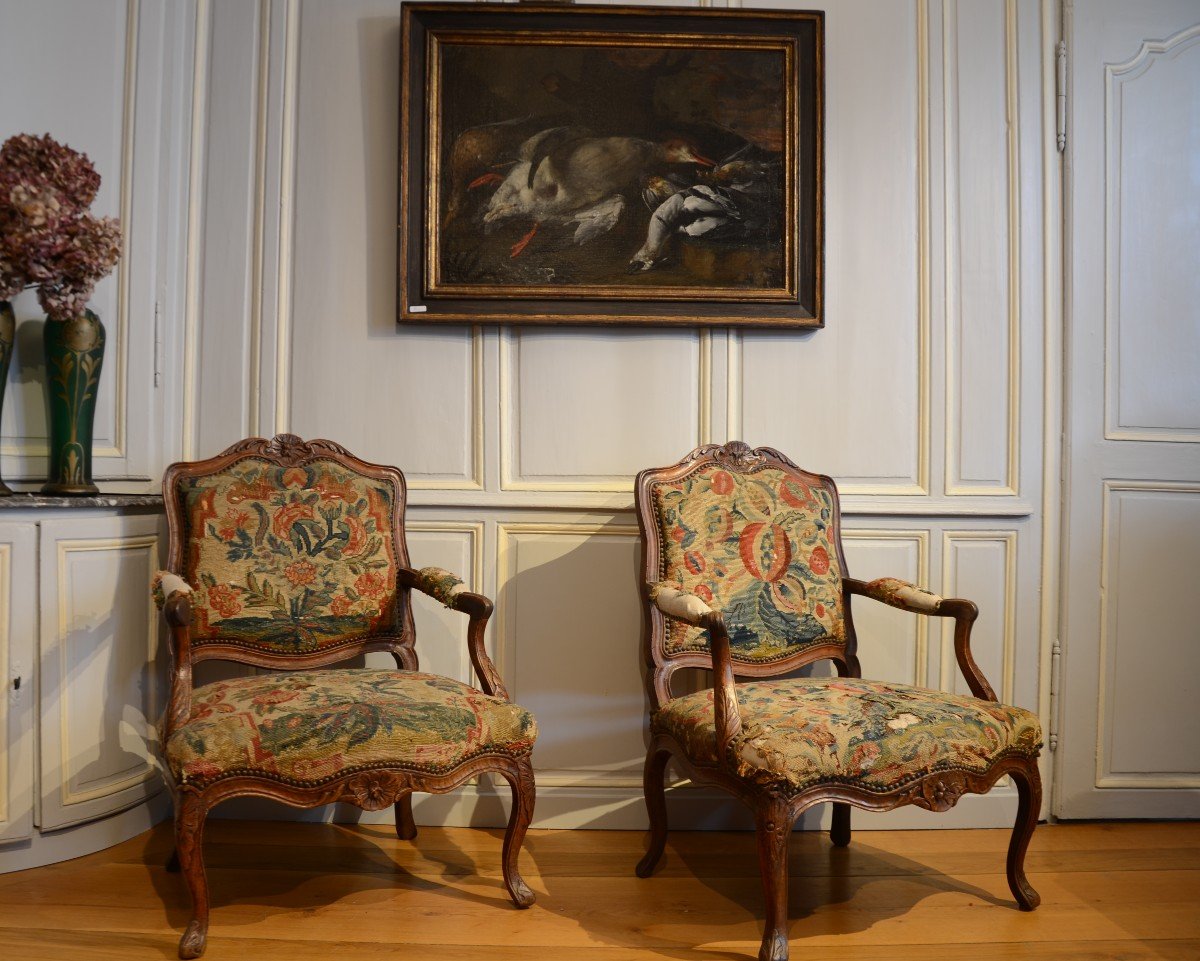 Paire de dos plats d'époque Louis XV.