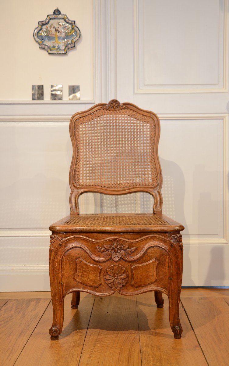 Chaise de commodité d'époque Louis XV.-photo-2