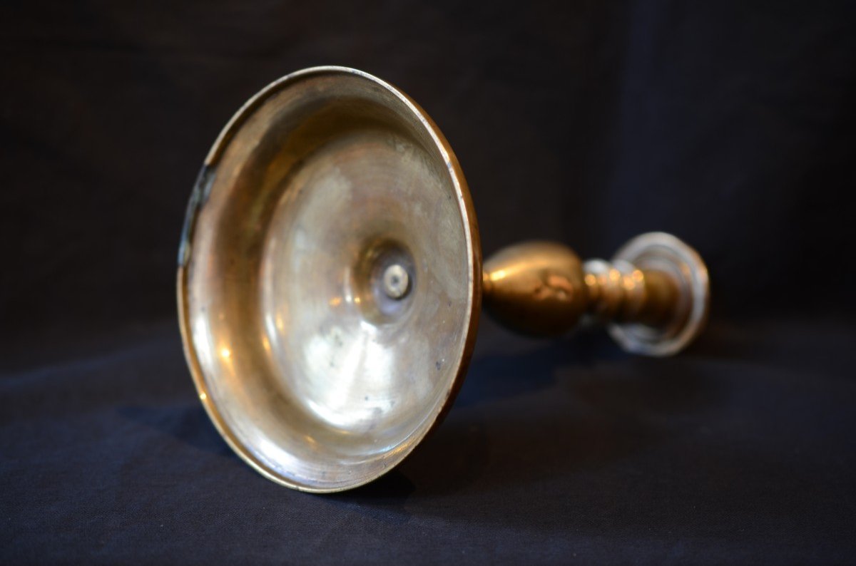 Brass Candlestick. Seventeenth Century.-photo-3