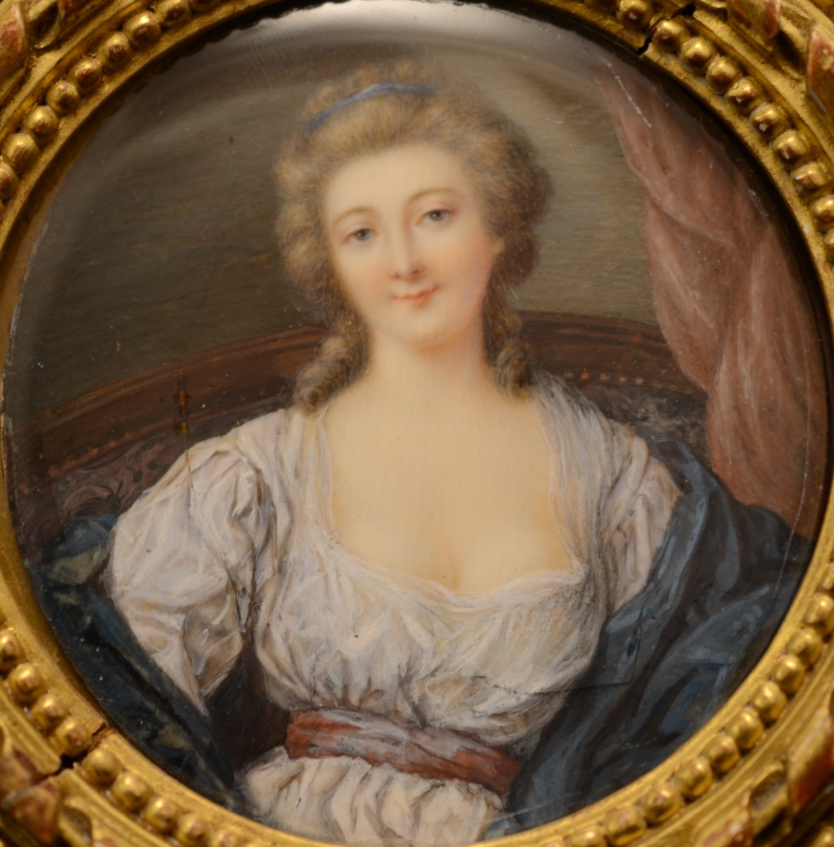 Portrait miniature. Dix-huitième siècle.-photo-2