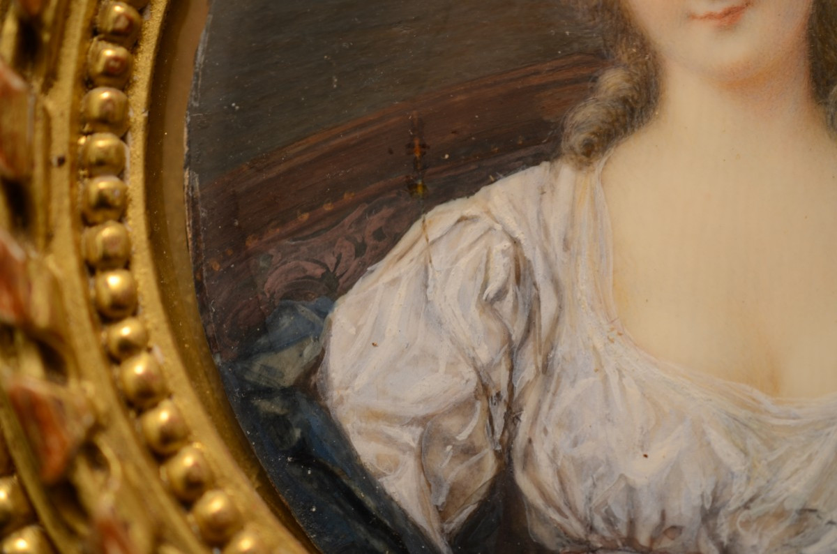 Portrait miniature. Dix-huitième siècle.-photo-2