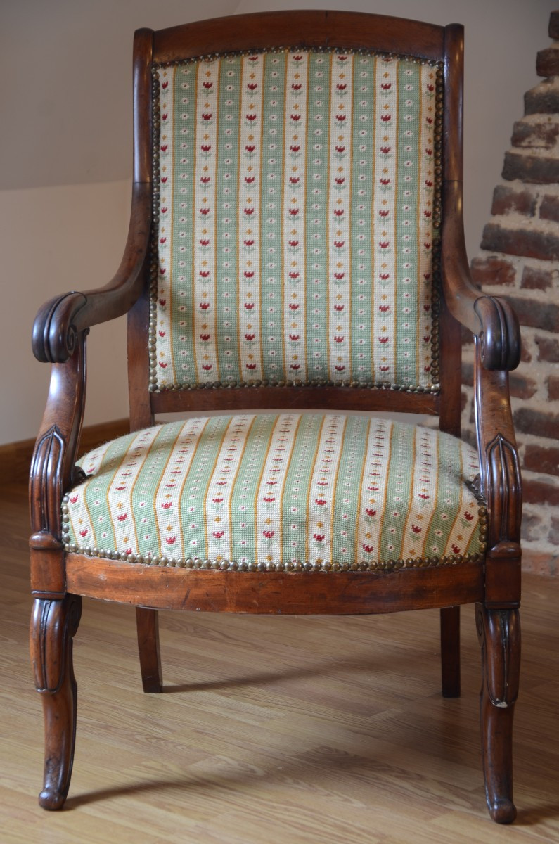  Pair Of Restoration Period Armchairs.-photo-3