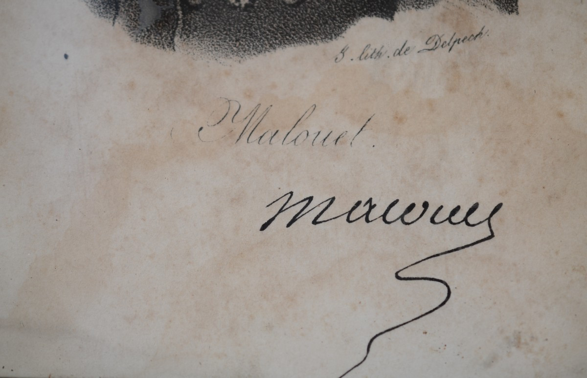 Delpech: gravure autographe. Dix-huitième siècle.-photo-3