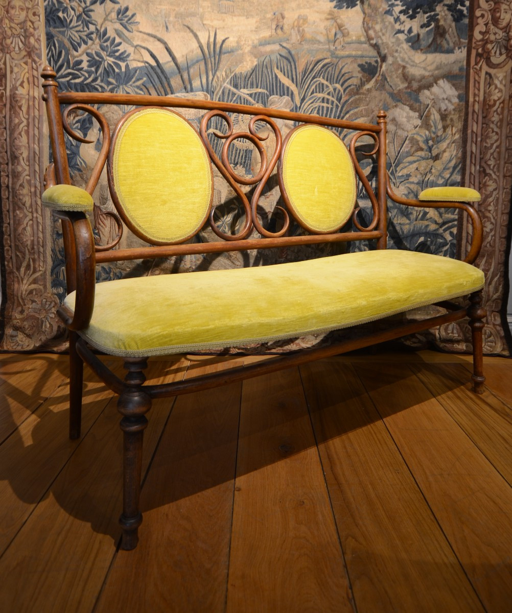 Banquette. Art Nouveau. Ecole de Vienne.-photo-2