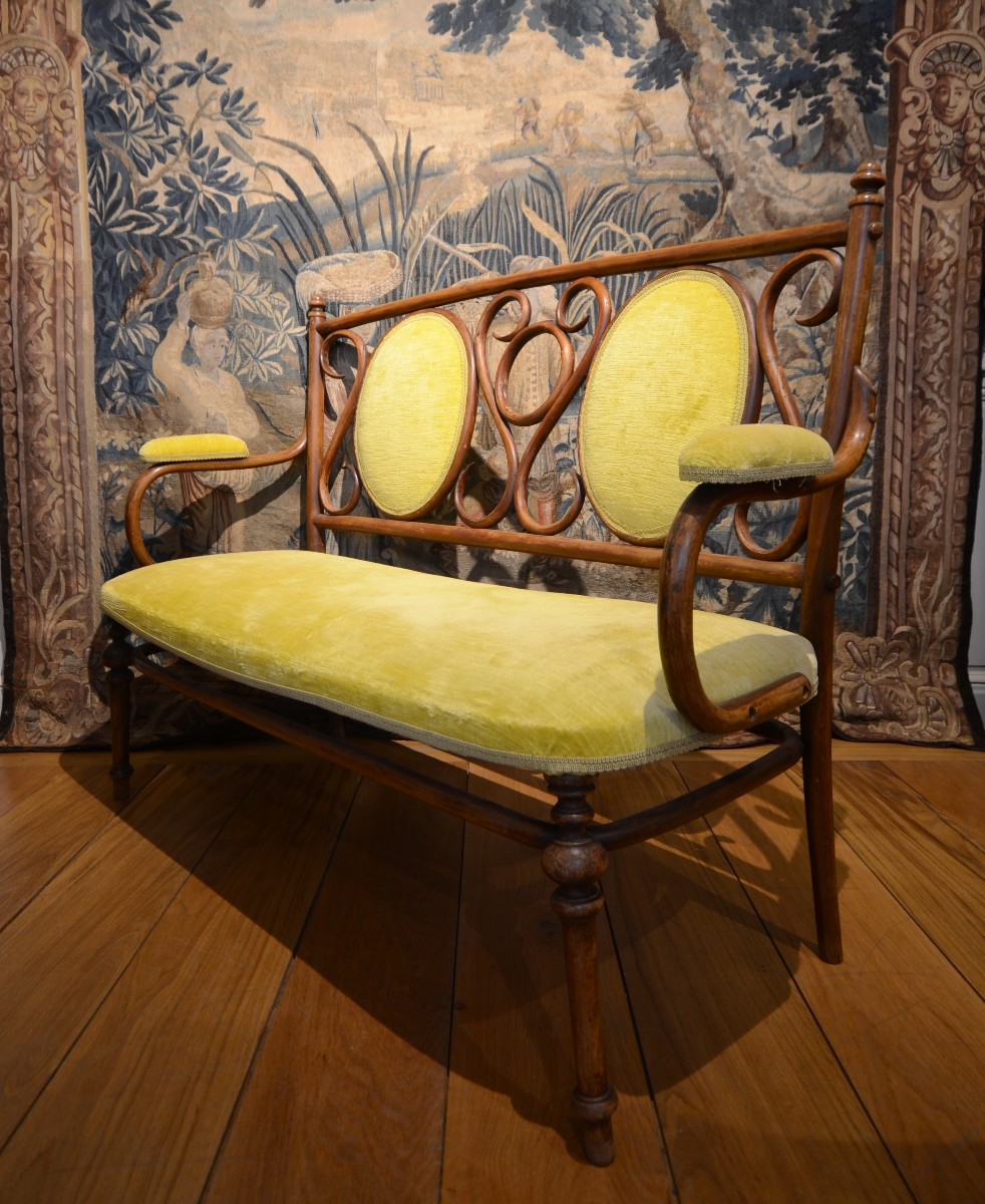Banquette. Art Nouveau. Ecole de Vienne.-photo-3