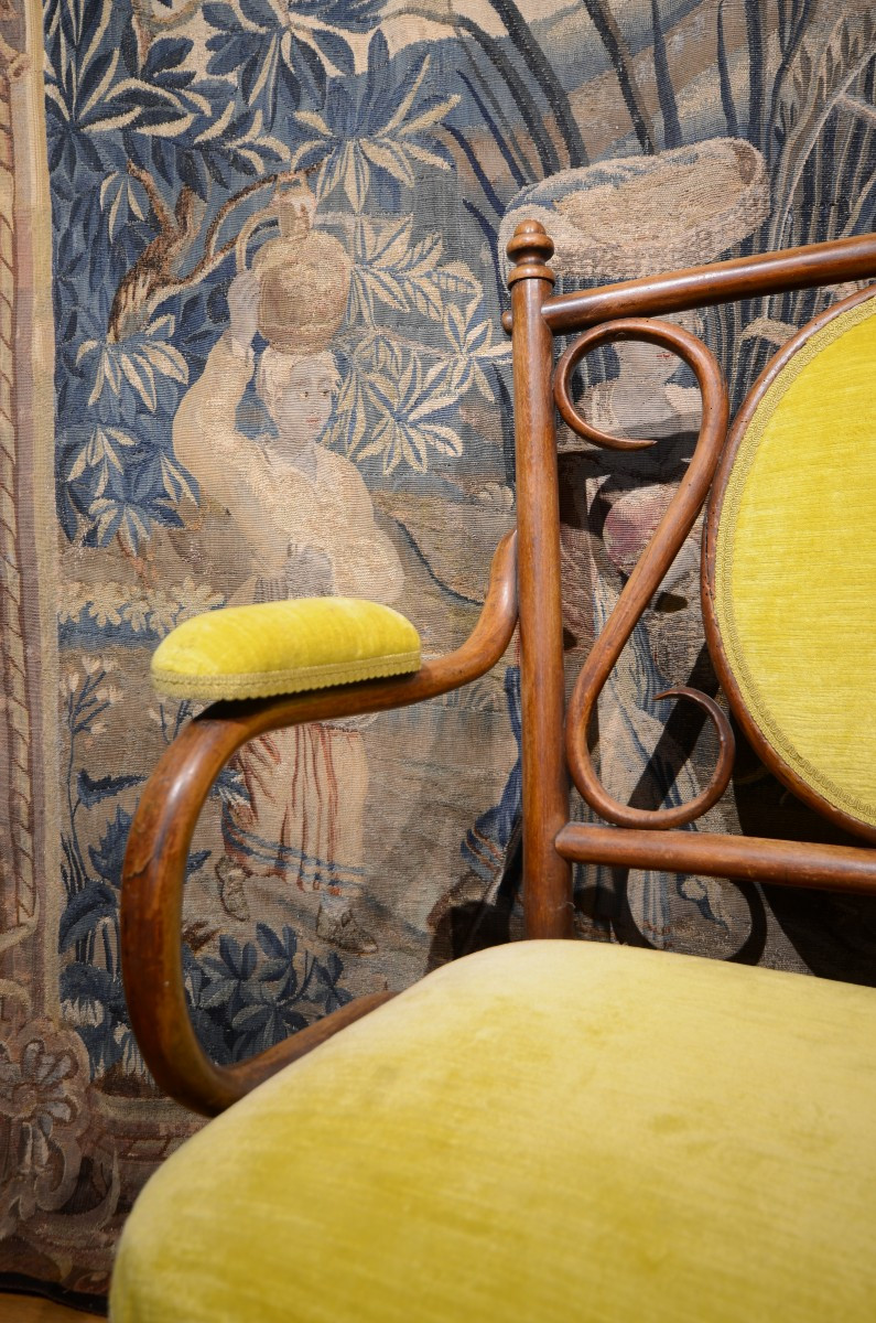 Banquette. Art Nouveau. Ecole de Vienne.-photo-3