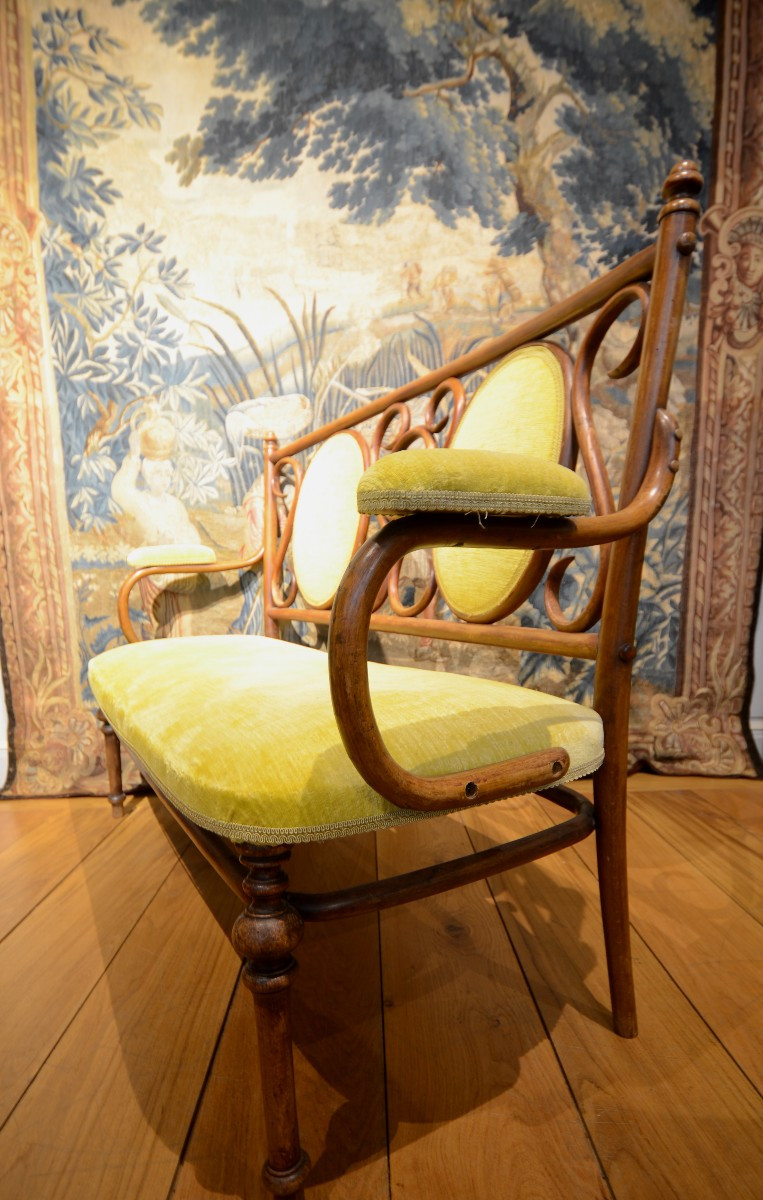 Banquette. Art Nouveau. Ecole de Vienne.-photo-4