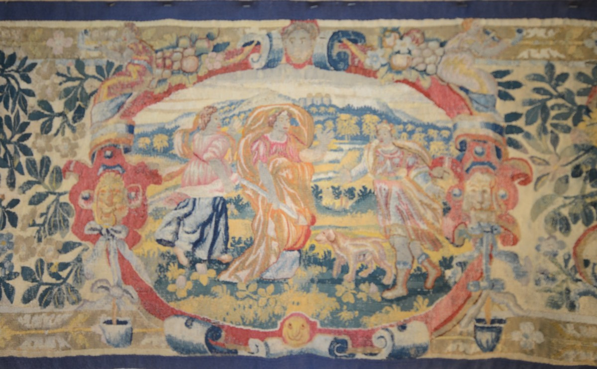 Petit Point Tapestry Border. Seventeenth Century.-photo-2