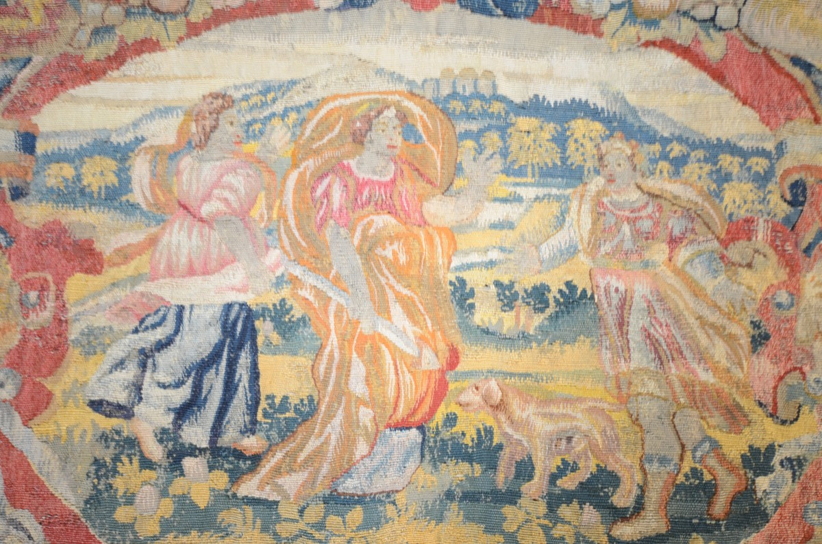 Petit Point Tapestry Border. Seventeenth Century.-photo-3