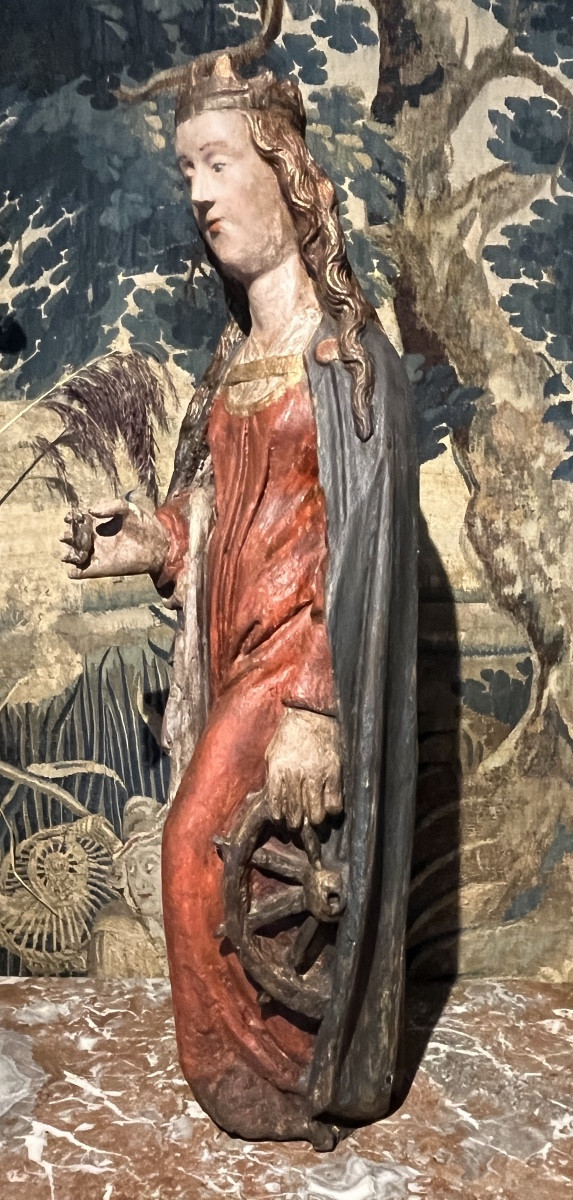 Saint Catherine With Wheel.15th Century.-photo-2