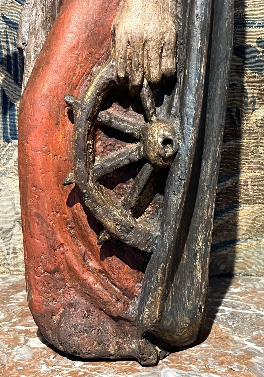 Saint Catherine With Wheel.15th Century.-photo-6