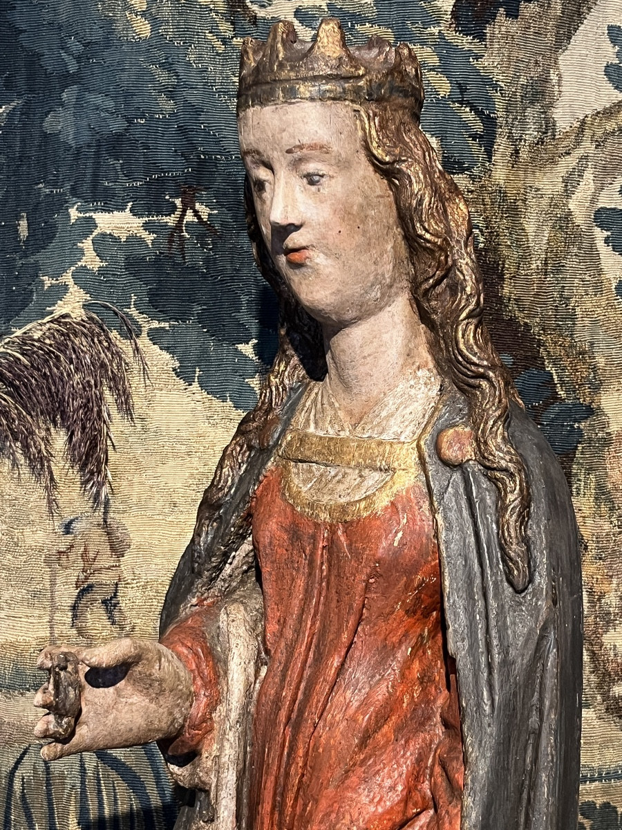 Saint Catherine With Wheel.15th Century.-photo-7