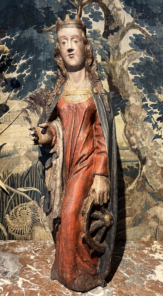 Saint Catherine With Wheel.15th Century.-photo-8