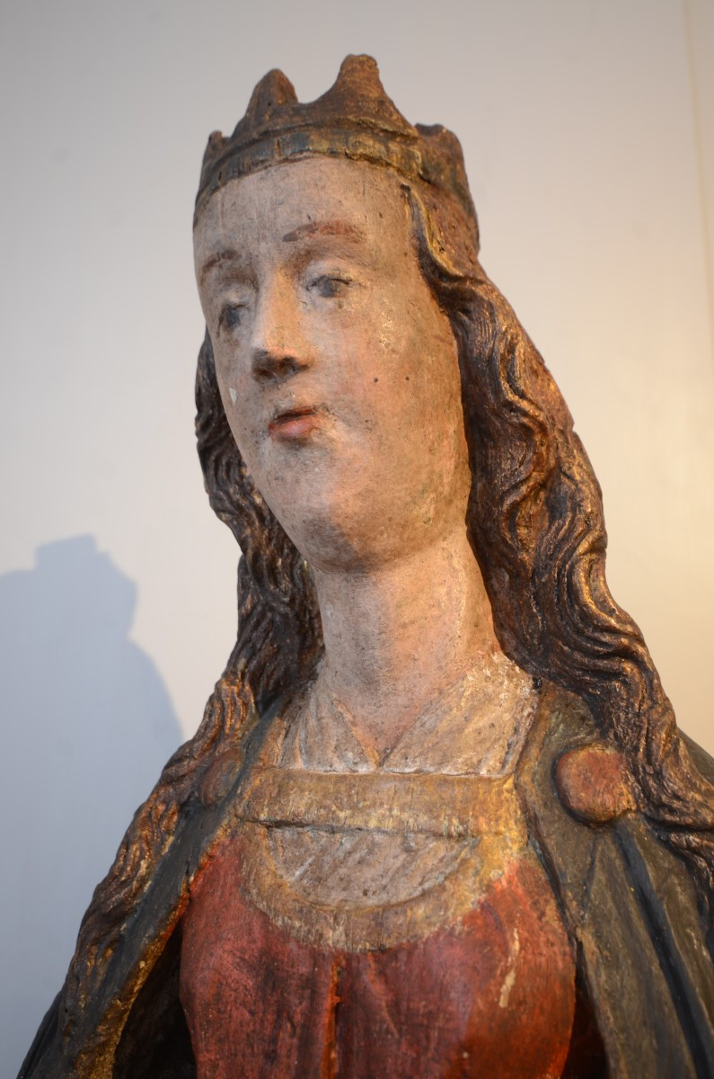 Saint Catherine With Wheel.15th Century.-photo-3