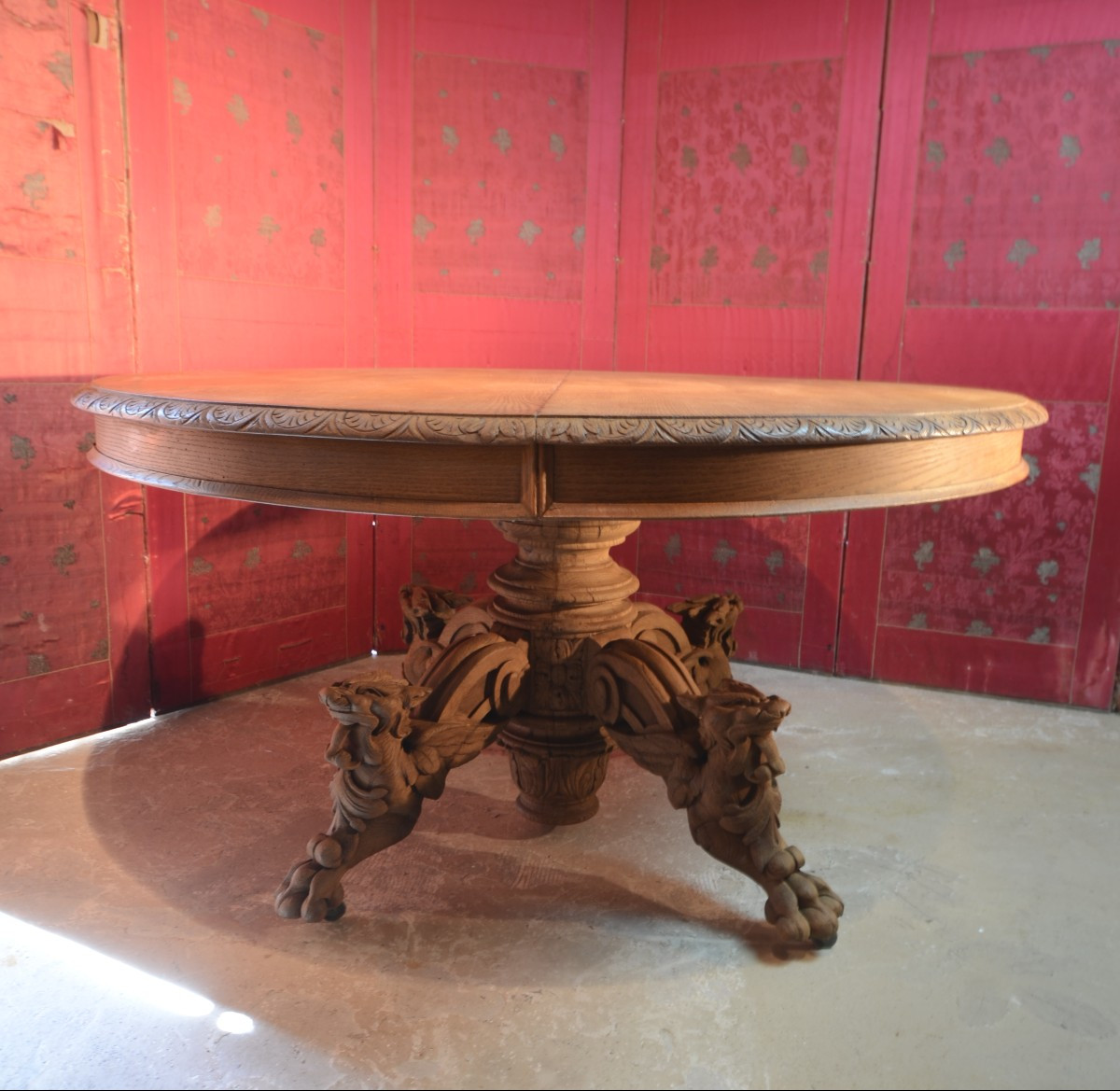 Large Oval Table With Extensions. Second Half Of The Nineteenth Century.-photo-2