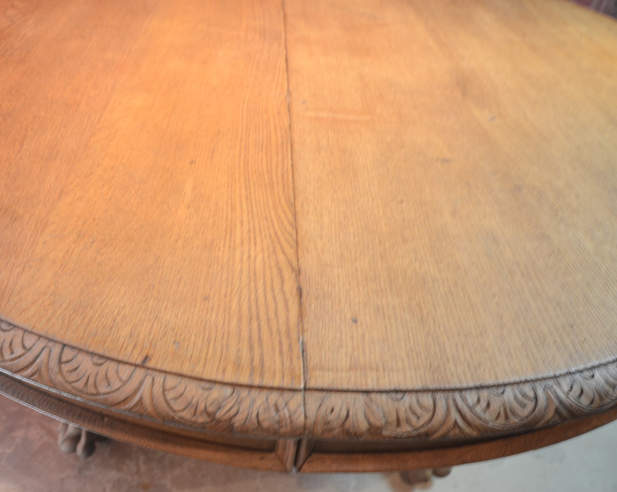 Large Oval Table With Extensions. Second Half Of The Nineteenth Century.-photo-1
