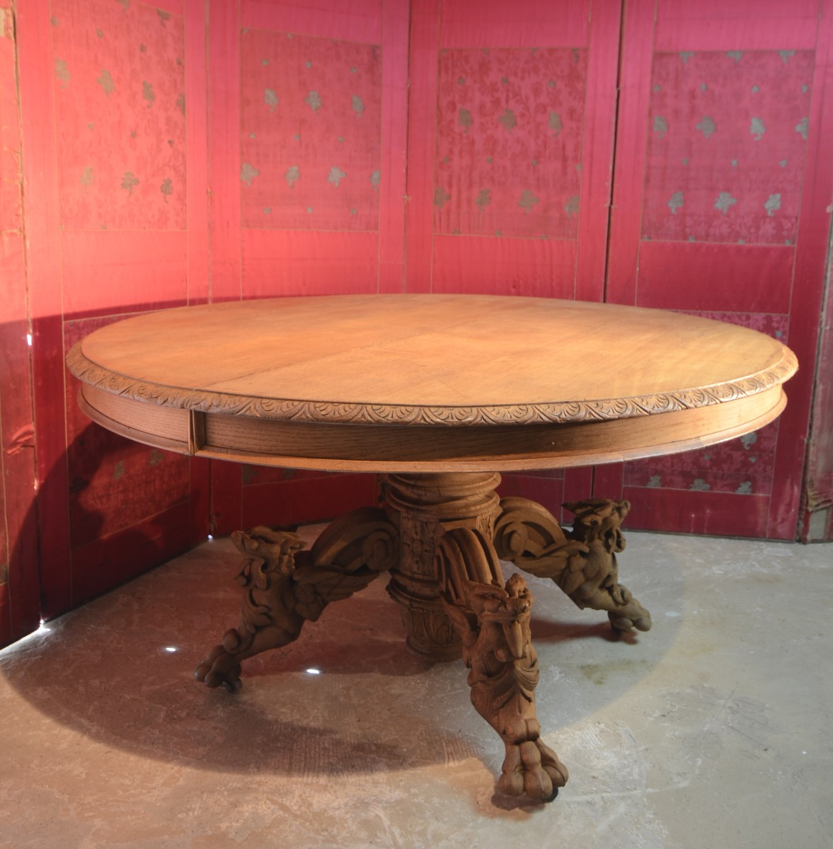 Large Oval Table With Extensions. Second Half Of The Nineteenth Century.