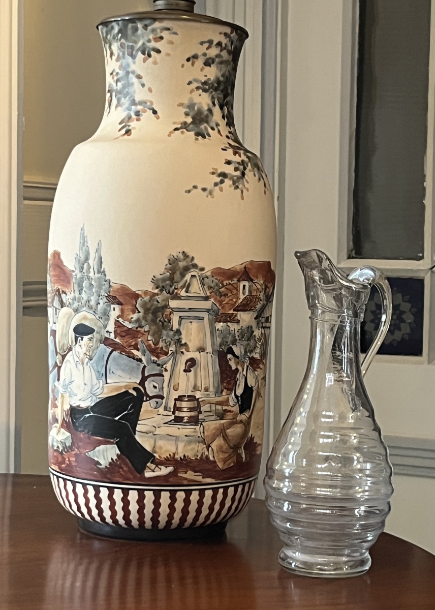 Grand pied de lampe en grès de Ciboure.