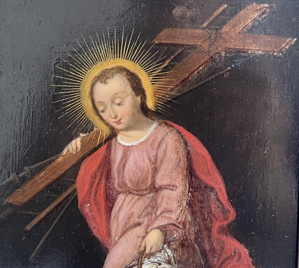 Enfant Jesus. Peinture du dix- huitième siècle.-photo-2