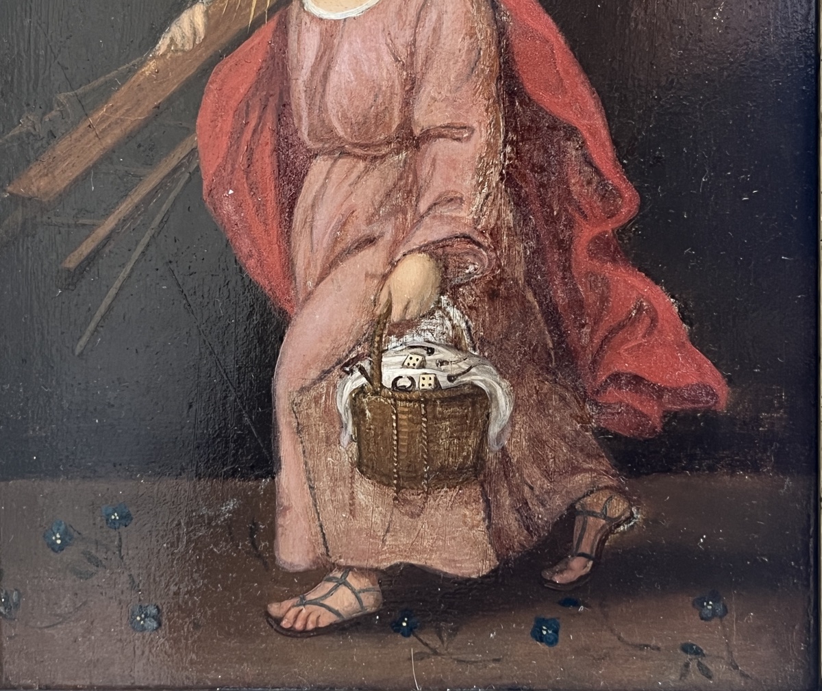 Enfant Jesus. Peinture du dix- huitième siècle.-photo-4