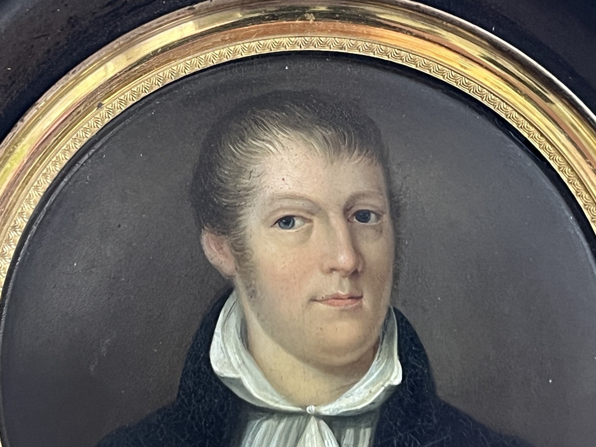 Portrait en miniature de Louis Spohr. Dix-neuvième siècle.-photo-2