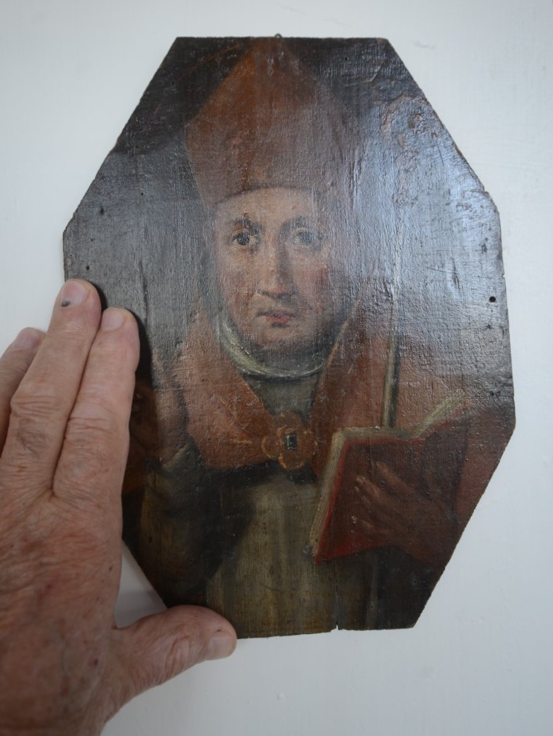 Saint Évêque bénissant.Fin du dix-septième siècle.-photo-4