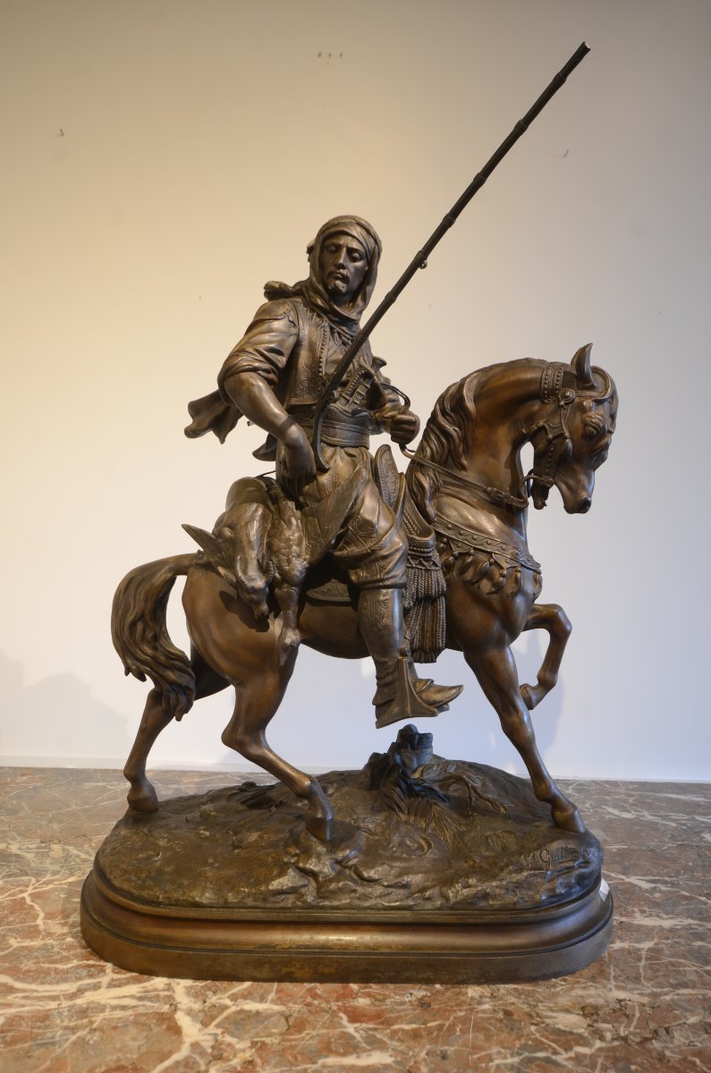 Emile-Coriolan-Hippolyte Guillemin et Alfred Barye: Cavalier arabe. Dix-neuvième siècle.