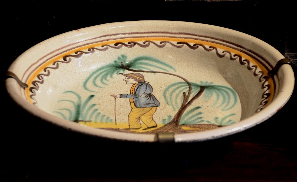 Large Earthenware Dish From Saint Pierre Des Corps. Nineteenth Century.-photo-5