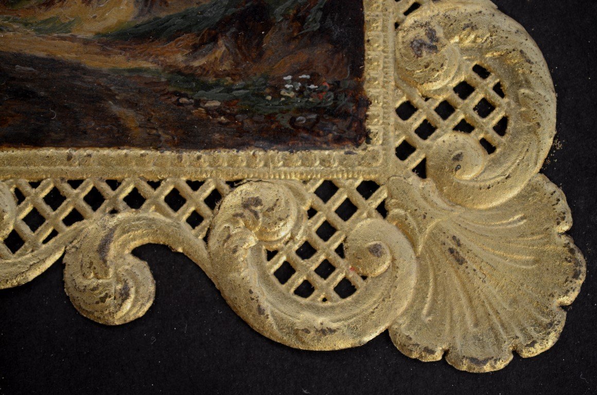 Miniature Landscape On Paper. Nineteenth Century.-photo-1