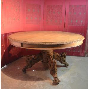 Large Oval Table With Extensions. Second Half Of The Nineteenth Century.